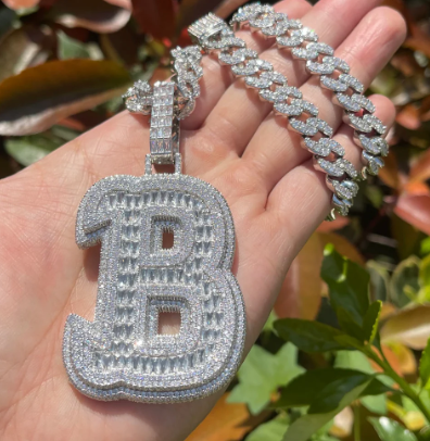 LUXIIVA® ICED OUT INITIAL NECKLACE(Ready to Ship)