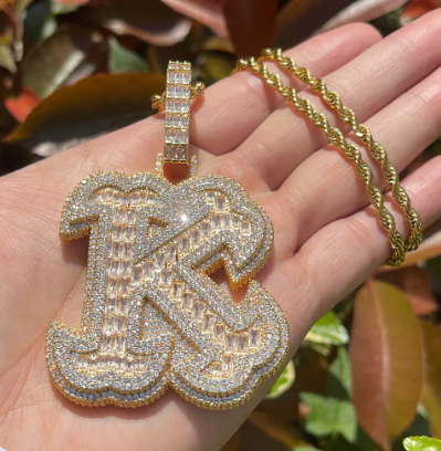 LUXIIVA® ICED OUT INITIAL NECKLACE(Ready to Ship)