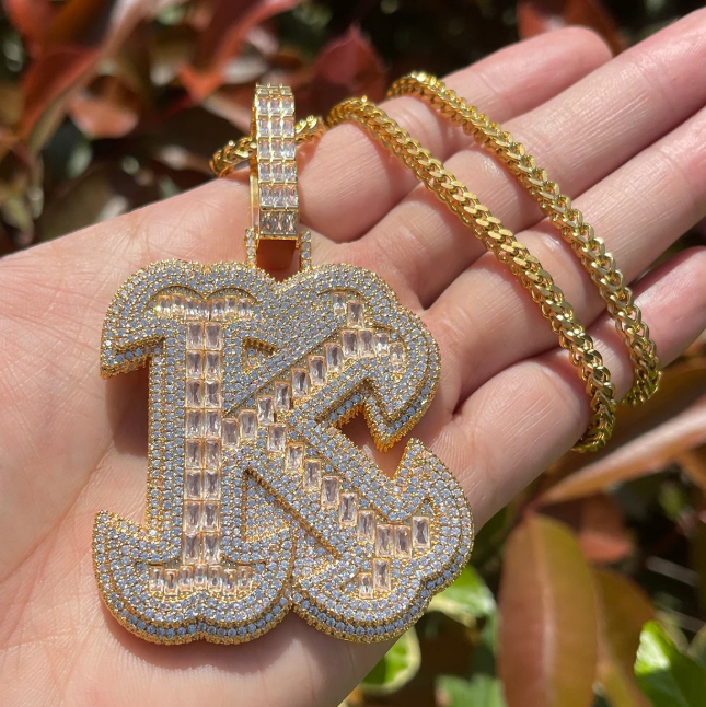 LUXIIVA® ICED OUT INITIAL NECKLACE(Ready to Ship)