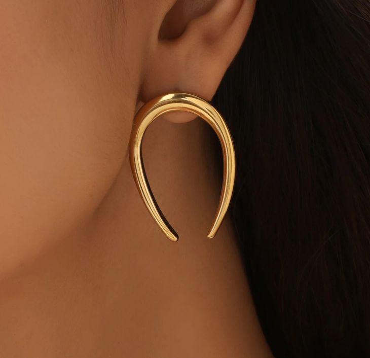 LUXIIVA® STATEMENT HORSE SHOE EARRINGS (Ready to Ship)
