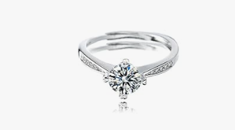 LUXIIVA® DIAMOND RING FOR WOMEN – STERLING SILVER 4-PRONG