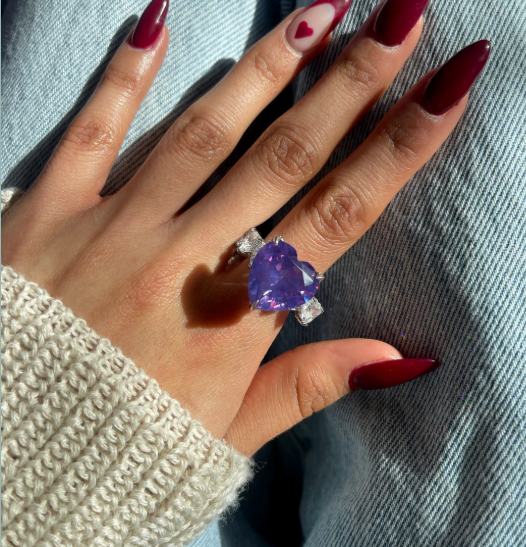 LUXIIVA® AMETHYST HEART SPARKLE RING(Ready to Ship)