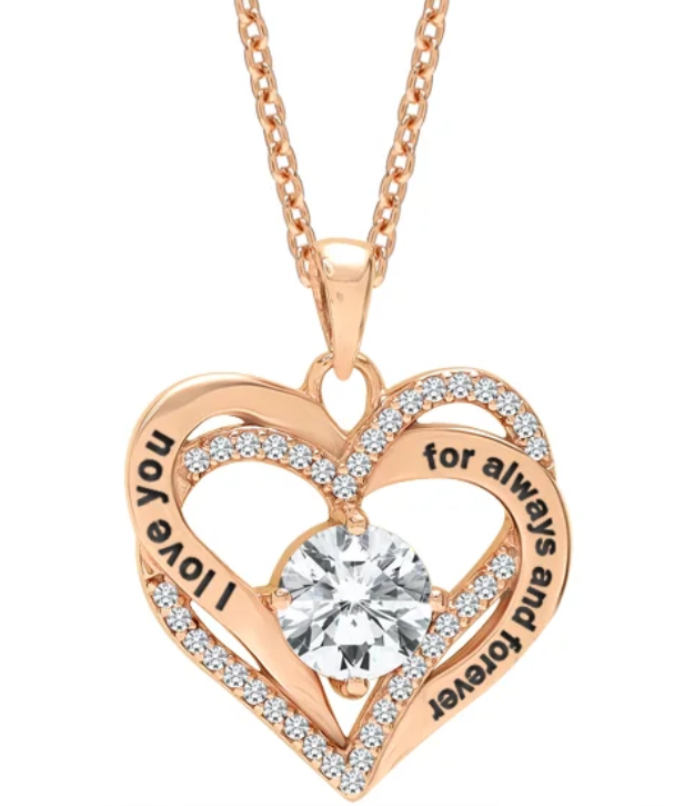 LUXIIVA® I LOVE YOU ALWAYS AND FOREVER HEART PENDANT NECKLACE(Ready to Ship)