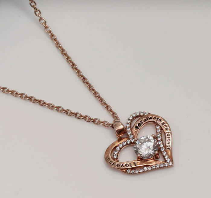 LUXIIVA® I LOVE YOU ALWAYS AND FOREVER HEART PENDANT NECKLACE(Ready to Ship)