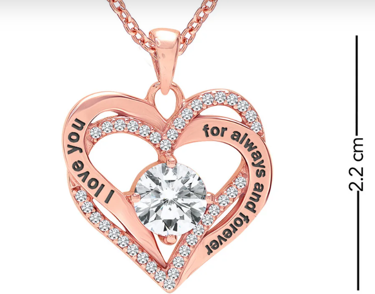 LUXIIVA® I LOVE YOU ALWAYS AND FOREVER HEART PENDANT NECKLACE(Ready to Ship)