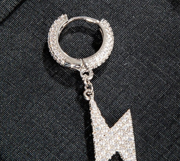 LUXIIVA® ICED LIGHTNING HOOP EARRINGS(Ready to Ship)