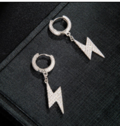 LUXIIVA® ICED LIGHTNING HOOP EARRINGS(Ready to Ship)