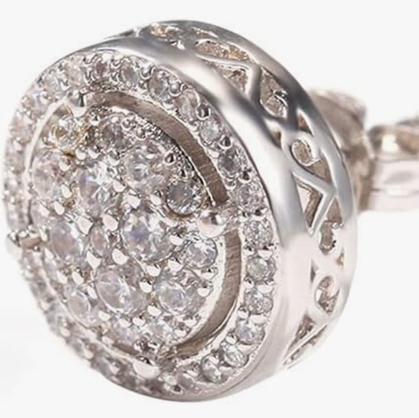 LUXIIVA® RADIANT HALO CLUSTER STUD EARRINGS