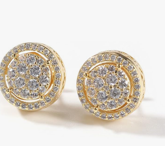LUXIIVA® RADIANT HALO CLUSTER STUD EARRINGS