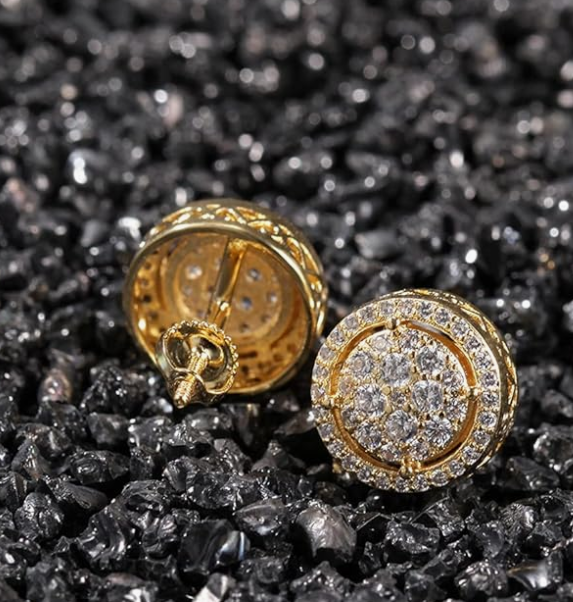 LUXIIVA® RADIANT HALO CLUSTER STUD EARRINGS