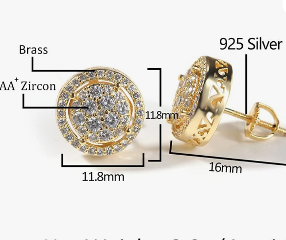 LUXIIVA® RADIANT HALO CLUSTER STUD EARRINGS