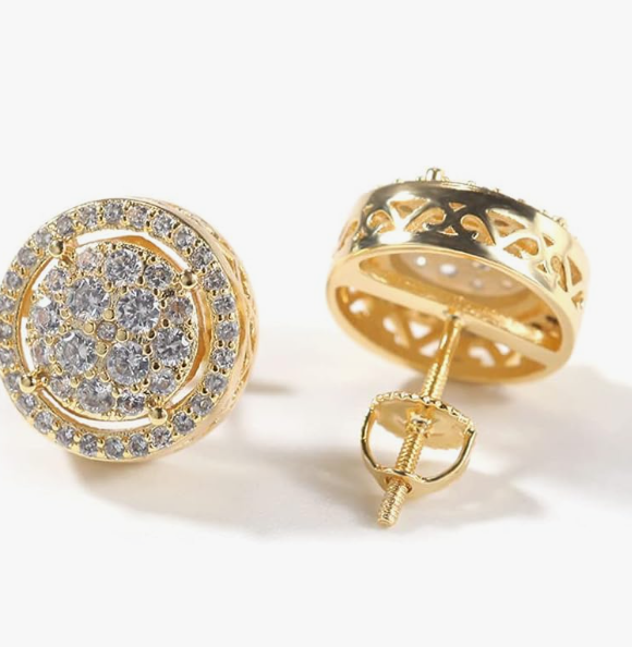 LUXIIVA® RADIANT HALO CLUSTER STUD EARRINGS