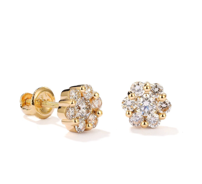 LUXIIVA® DIAMOND BLOOM STUD EARRINGS(Ready to Ship)