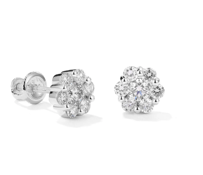 LUXIIVA® DIAMOND BLOOM STUD EARRINGS(Ready to Ship)