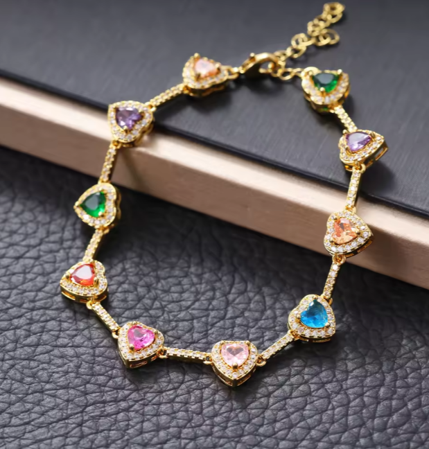 LUXIIVA® HEART GEMSTONE TENNIS BRACELET(Ready to Ship)