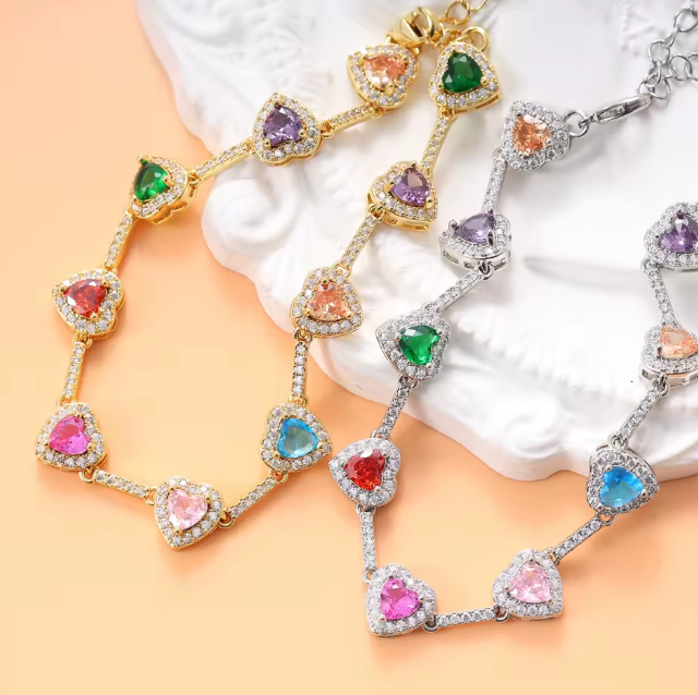 LUXIIVA® HEART GEMSTONE TENNIS BRACELET(Ready to Ship)