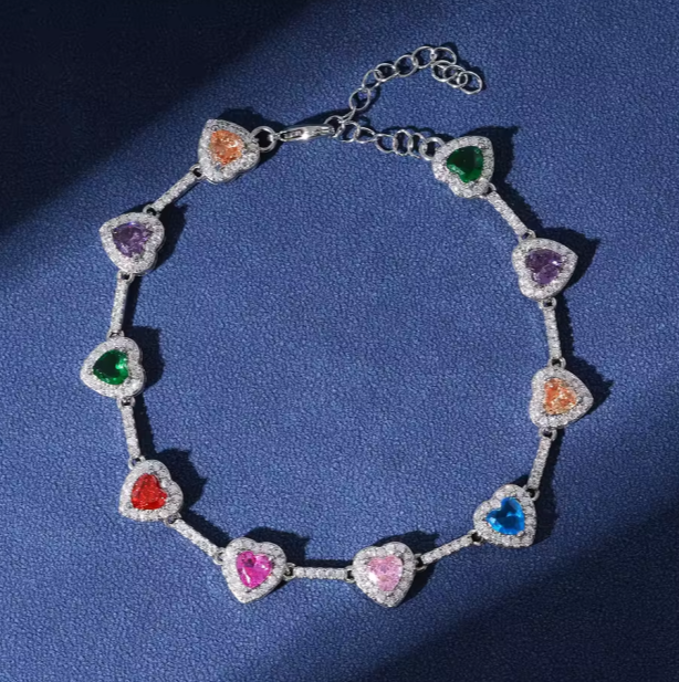 LUXIIVA® HEART GEMSTONE TENNIS BRACELET(Ready to Ship)