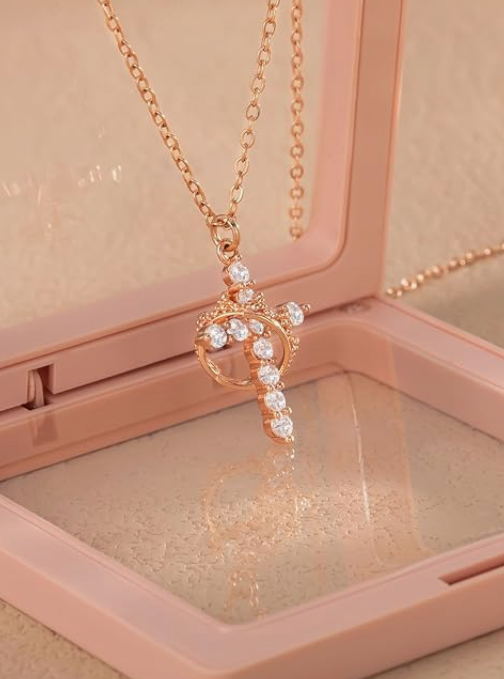 LUXIIVA® SPARKLING CROWN CROSS NECKLACE (Ready to Ship)