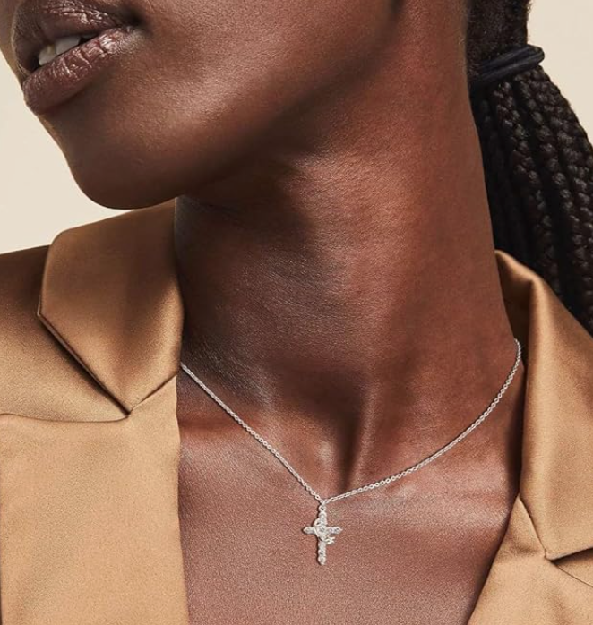 LUXIIVA® SPARKLING CROWN CROSS NECKLACE (Ready to Ship)