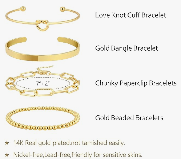LUXIIVA® GOLD BRACELET STACK (Ready to Ship)-$5/Count