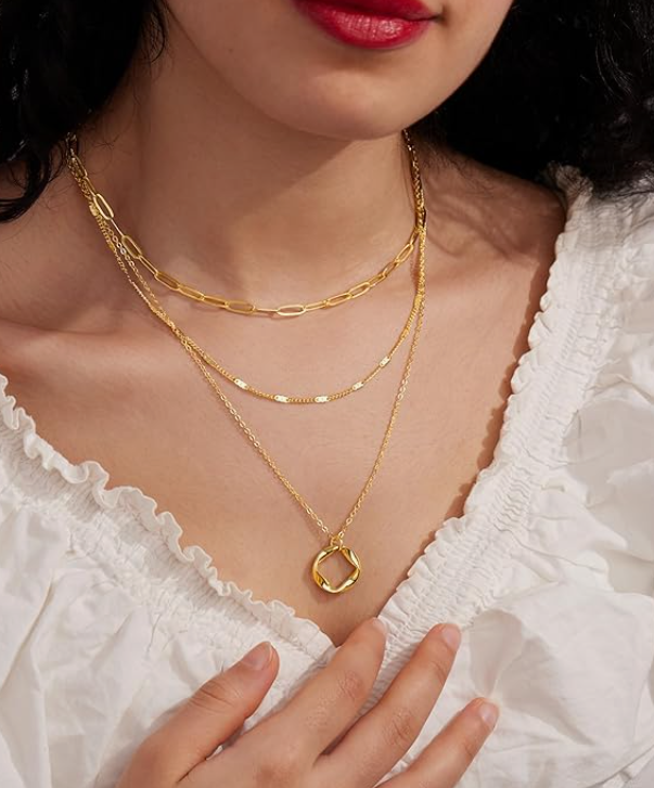 LUXIIVA® LUXE 3-PIECE LAYERED NECKLACE SET (Ready to Ship)