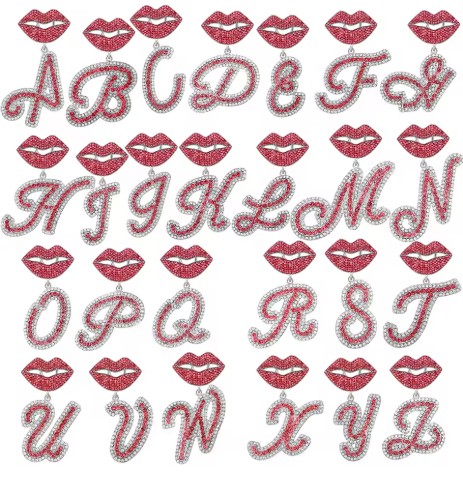 LUXIIVA® PINK LIPS INITIAL PENDANT(Ready to Ship)
