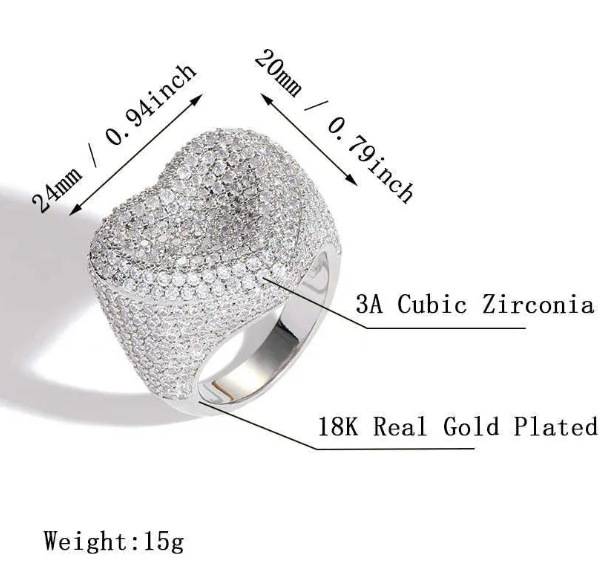 LUXIIVA® BOLD HEART RING(Ready to Ship)