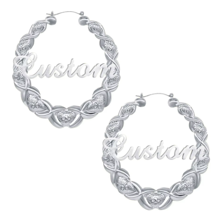 LUXIIVA® XOXO BAMBOO HOOP EARRINGS