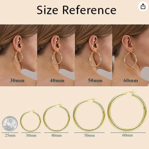 LUXIIVA Bamboo Hoops Earrings - additional view 15 of earrings