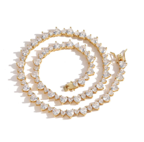 LUXIIVA® CRYSTAL HEARTS TENNIS NECKLACE(Ready to Ship)