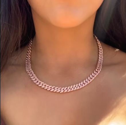 LUXIIVA 9Mm Cuban Necklace - necklace with gift box packaging