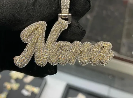 LUXIIVA Bibi Name Necklace - styled on model
