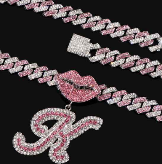 LUXIIVA® PINK LIPS INITIAL PENDANT(Ready to Ship)