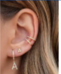 LUXIIVA® INITIAL HUGGIE HOOP EARRINGS(Ready to Ship)