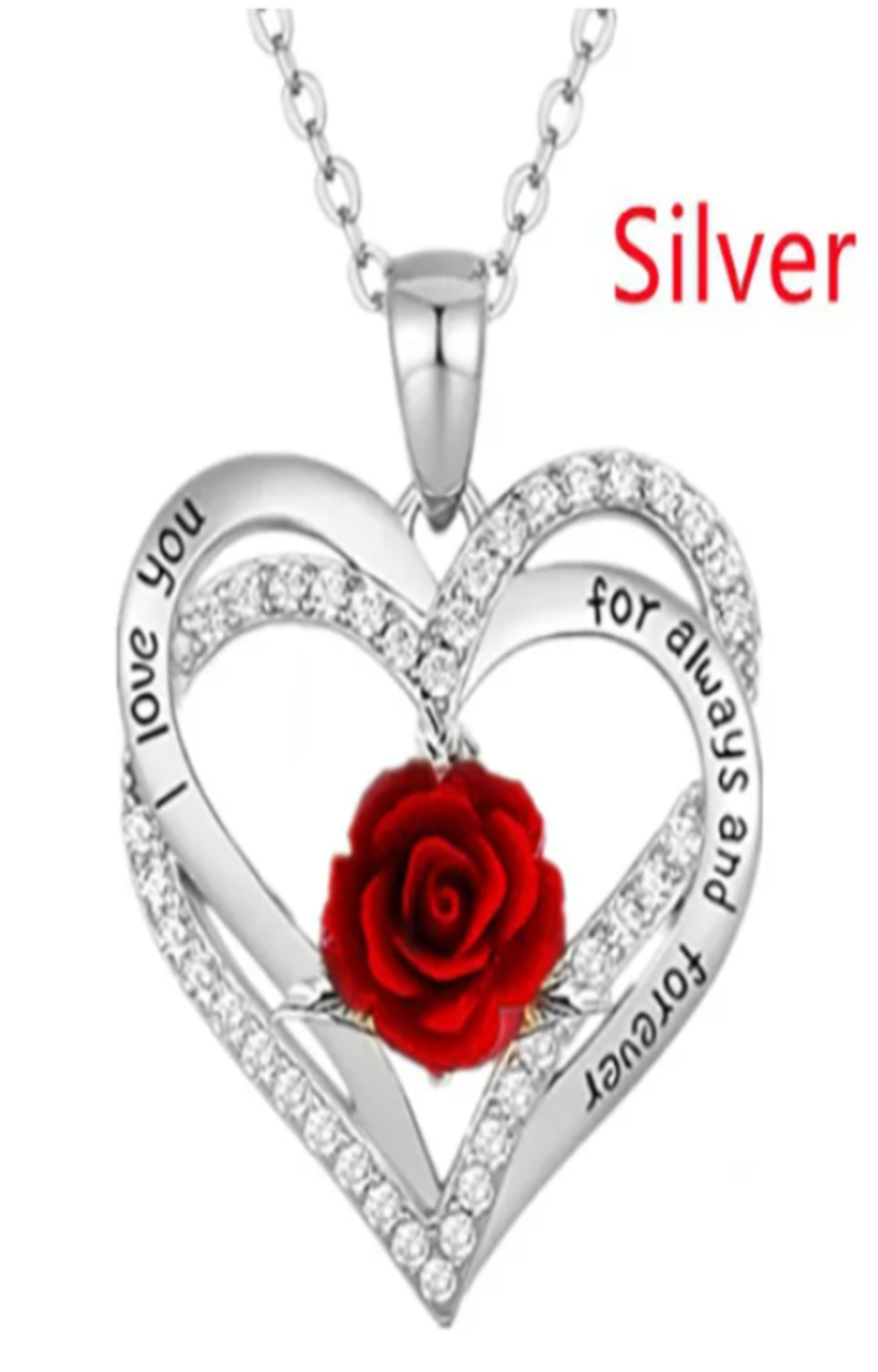 LUXIIVA® HEARTS NECKLACE W/ FLOWER(Ready to Ship)