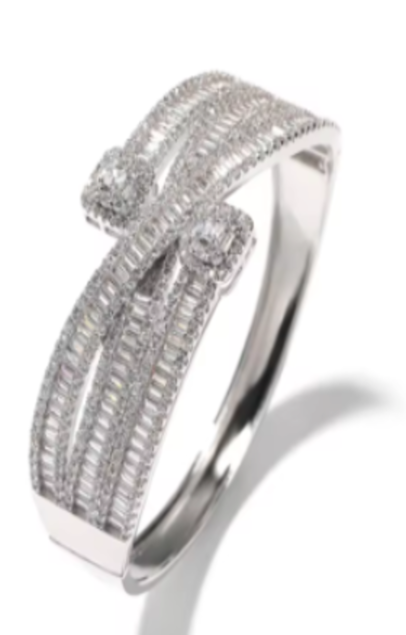 LUXIIVA® MULTI-ROW OVERLAPPED DIAMOND BANGLE(Ready to Ship)