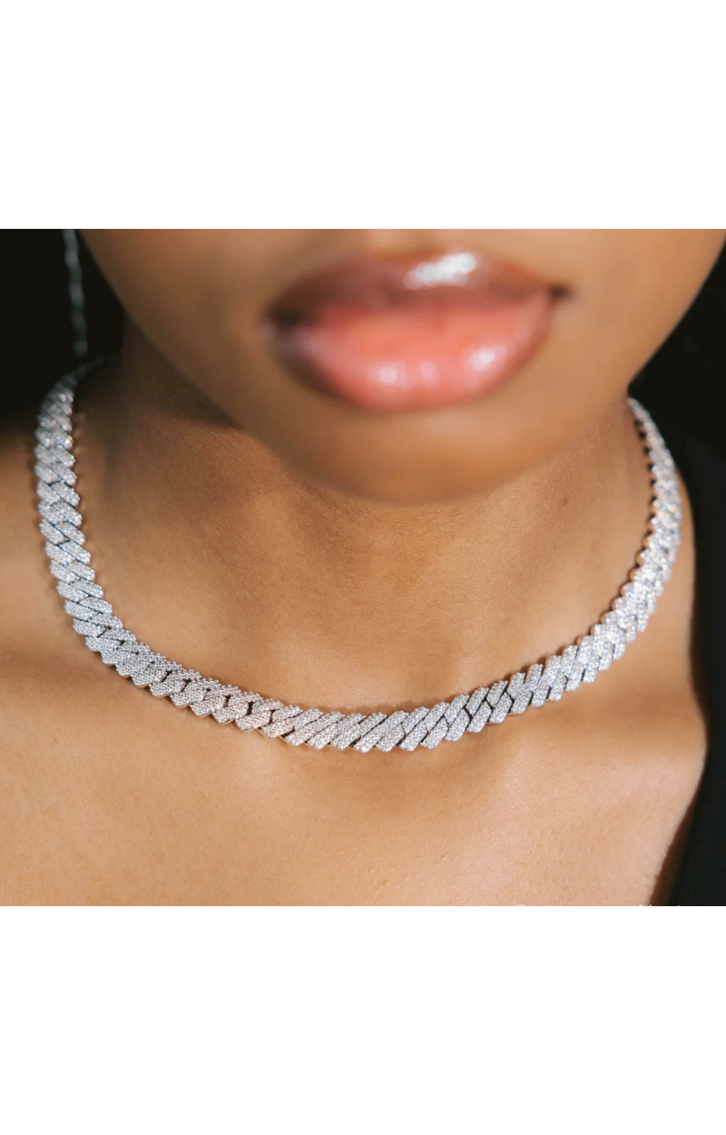 LUXIIVA Cuban Necklace(Ships Same Day) - lifestyle shot showing how to wear