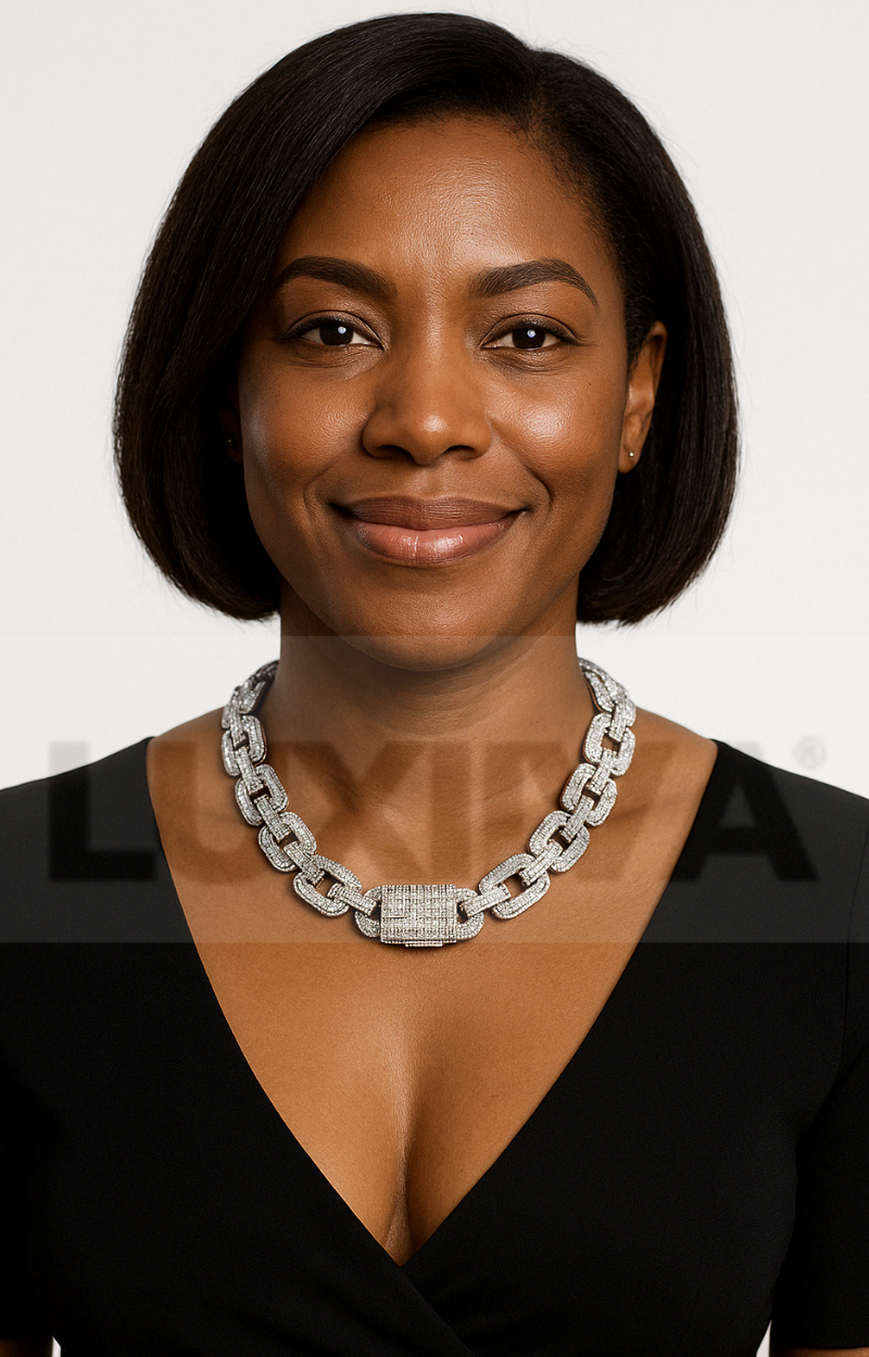 LUXIIVA® LINKED UP BAGUETTE NECKLACE(Ready to Ship)