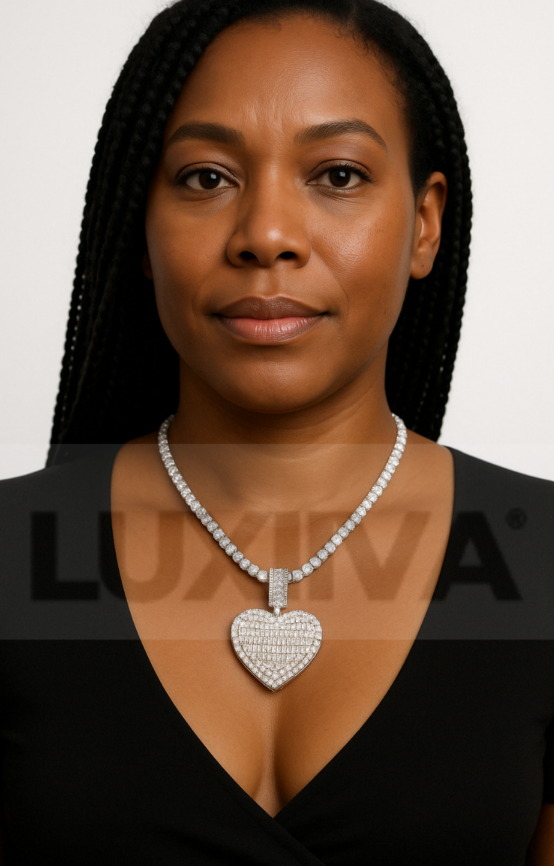 LUXIIVA® LOCKET HEART CUSTOM PICTURE PENDANT
