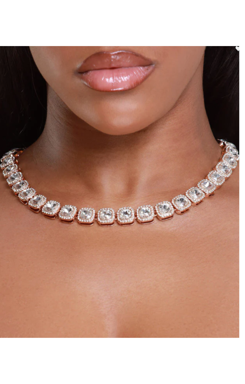 LUXIIVA® ELLA 9MM CLUSTERED TENNIS NECKLACE (Ready to Ship)