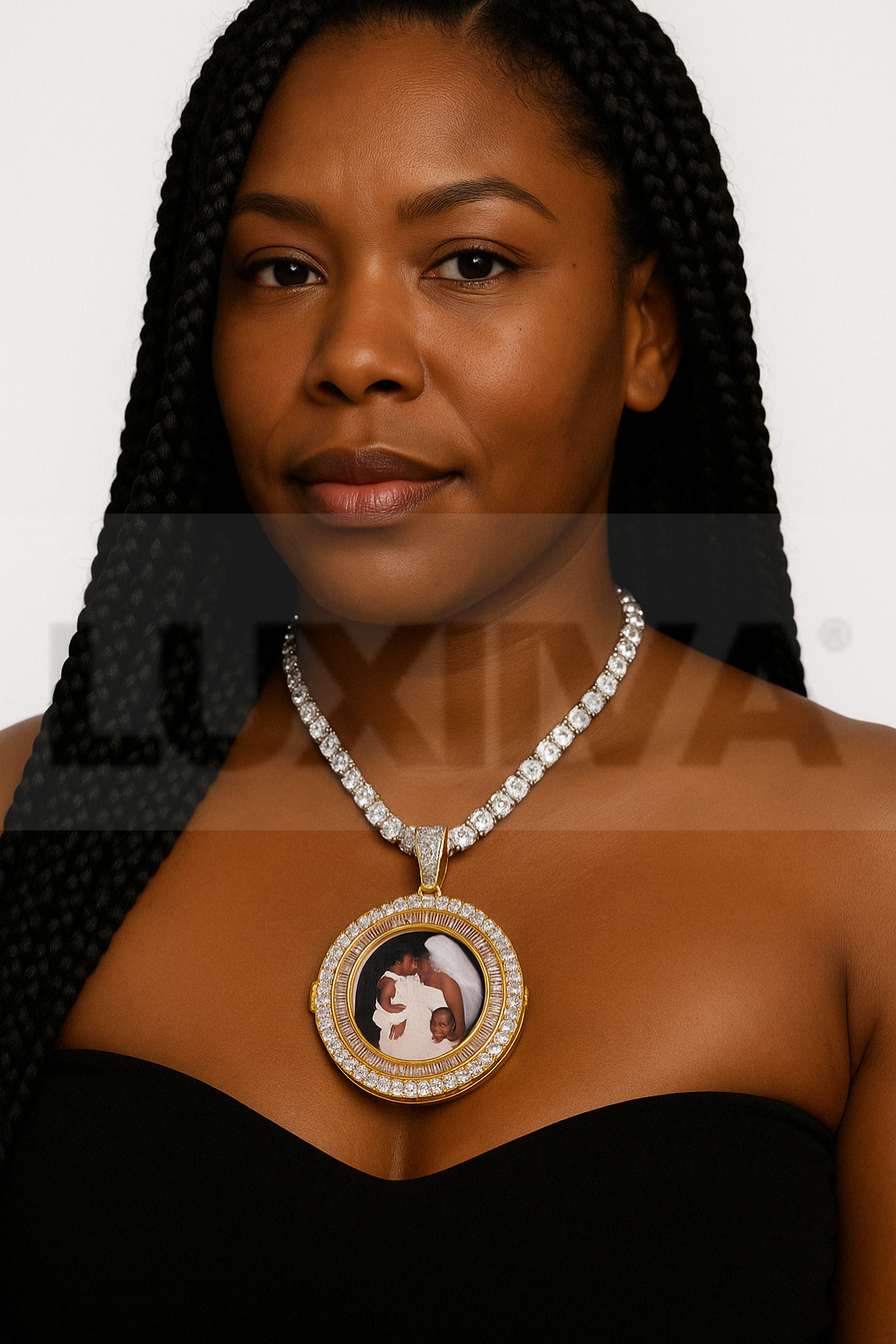 LUXIIVA® BAGUETTE CUSTOM PICTURE PENDANT