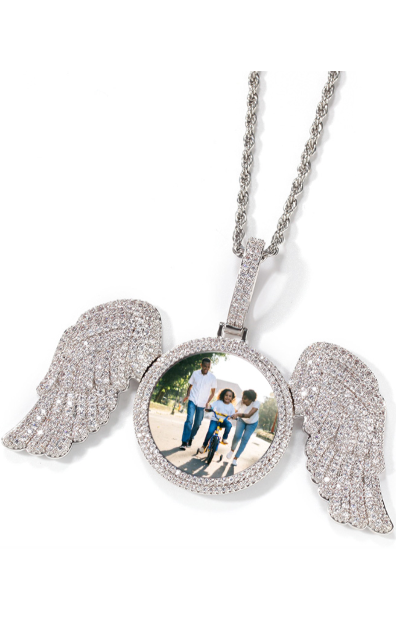 LUXIIVA® ANGEL POWER-WINGS CUSTOM PICTURE PENDANT