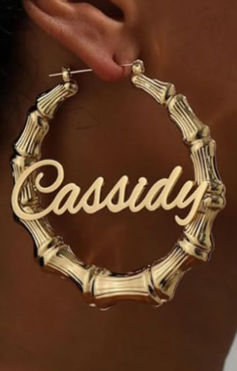LUXIIVA® BAMBOO HOOPS EARRINGS