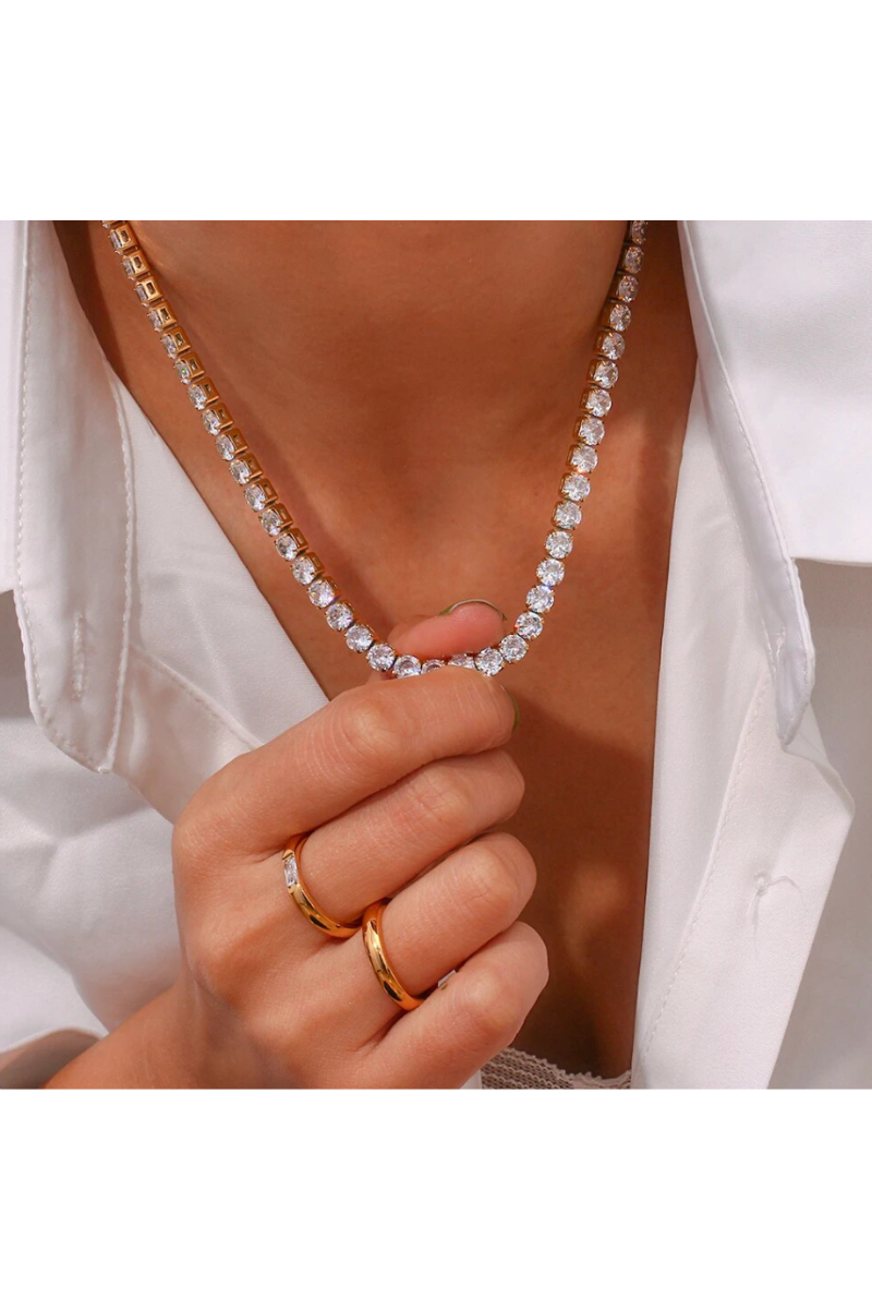3MM-5MM ICY TENNIS NECKLACE(Ready to Ship)