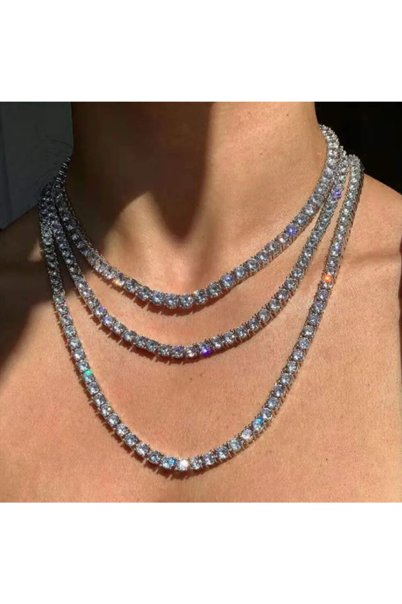 3MM-5MM ICY TENNIS NECKLACE(Ready to Ship)