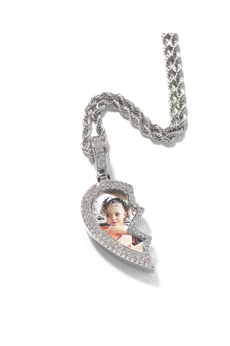 LUXIIVA® BROKEN HEART CUSTOM PICTURE PENDANT