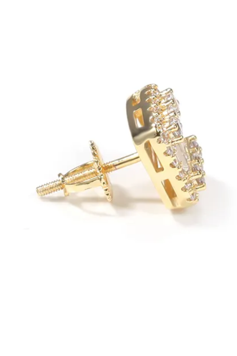 18K BAUGUETTE CZ EARRINGS(Ready to Ship)