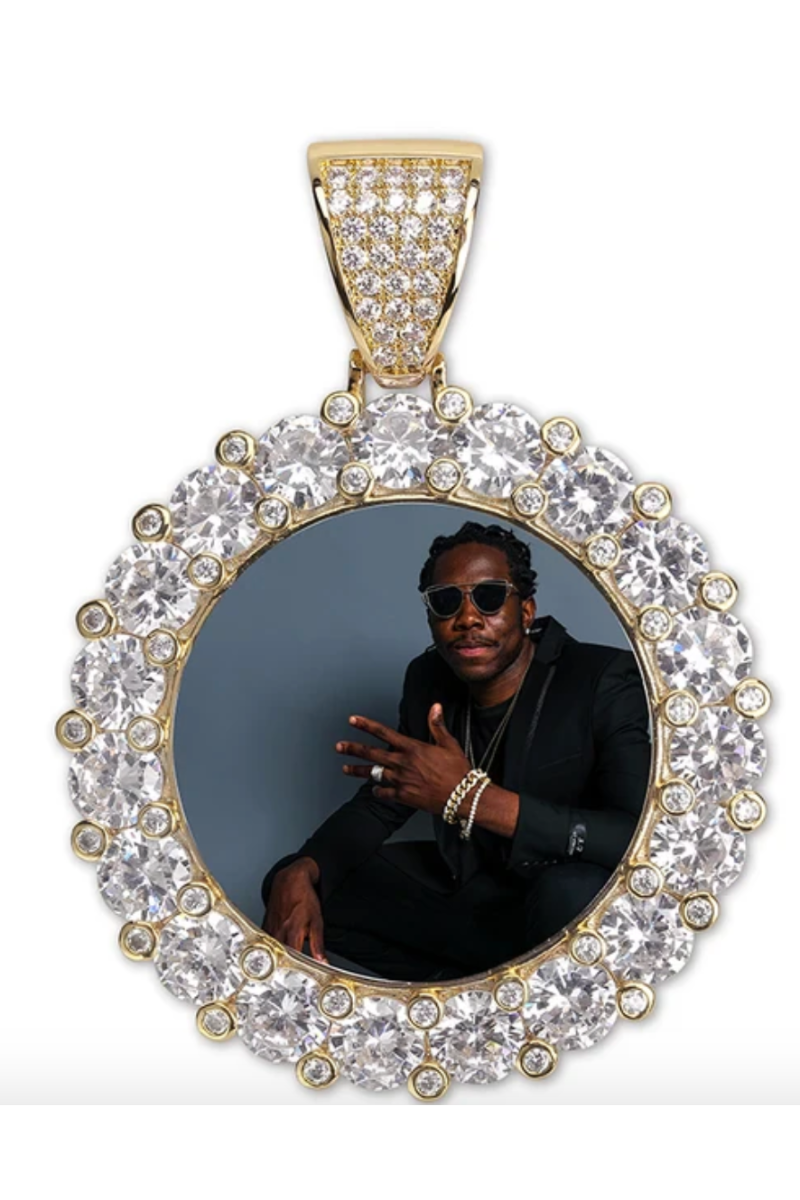 LUXIIVA® LARGE CIRCLE CUSTOM PICTURE PENDANT