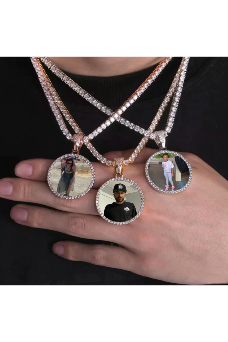 LUXIIVA Classic Circle Custom Picture Pendant - additional view 14 of necklace