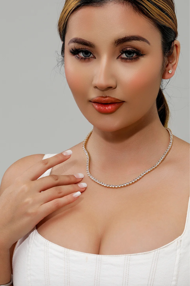 3MM-5MM ICY TENNIS NECKLACE(Ready to Ship)